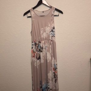 Floral Maxi Dress Sand Color